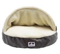 INLANDSIS Deluxe Dog Bed Cave, Detachable Kennel Warm Hooded Pad House, Anti Anxiety Calming Donut Bed Washable for Large Medium Small Dogs (Dark gray,M)