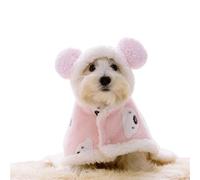 INLANDSIS Dog Winter Coat with Hat, Dog Cape Blanket, Fleece Flannel Warm Pet Cloak Cape Blanket with Hood for Cold Weather, Pet Cape Blanket for Dogs and Cats (Pink,S)
