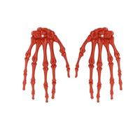 INLANDSIS Halloween Skeleton Hand Hair Clips with Bowknot, Punk Rock Horror Zombie Hair Accessories, Cosplay Party Costume, Cute Cool Elegant Rose Ghost Design (Skeleton Hand-3)