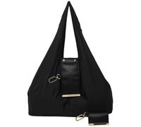 INLANDSIS Keychain Tote Bag, Lightweight & Compact Foldable Vegan Leather Mini Bags with Key Ring, Expands into Spacious Shopping Tote (Black,L)