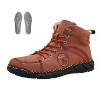 INLANDSIS Mens Slip on Shoes, Men's Orthopedic Safety Work Boots, Protective Toe, Lightweight, Shock Absorption, Non-Slip (Brown,12)