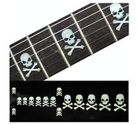 Inlay - Marcador para guitarras y bajos, diseño de calaveras, color blanco