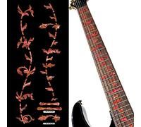 Inlay Sticker - Marcadores de trastes para guitarras (árbol de la vida), color rojo
