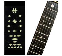 Inlaystickers - Marcadores para trastes para guitarras y bajos, diseño de copos de nieve, color blanco envejecido
