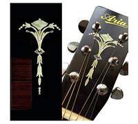 Inlaystickers Para Cabeza de Guitarra - Antorcha Vieja - Perla Blanca envejecida, H-115OT-WT