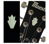Inlaystickers Para cabezal de guitarra - Corona cerrada (juego de 2 piezas) - White Pearl H-109CC-WT-SET