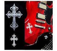 Inlaystickers para guitarras y bajos - cruz tribal metálica (juego de 2 unidades), B-141MTC-AZ