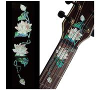 Inlaystickers Pegatinas con incrustaciones para guitarra acústica, cabeza y cuello, diseño de lirios de agua F-325WL
