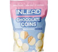 INLEAD - Chocolate Coins | Taler de chocolate con relleno de mantequilla de cacahuete | Chocolate con mantequilla de cacahuete | Sin azúcar añadido - 150g (White Chocolate - Chocolate Blanco)