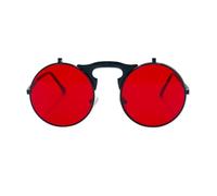 Inlefen Hombre retro redondo Metal Círculo Gafas de sol Mujeres Hombres Gafas de sol Protección uv400