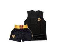Inlefen Niños Sanda Clothing Boys & Girls Adult Set de Boxeo Pantalones Cortos de Boxeo Muay Thai Clothing Artes Marciales Entrenamiento Wear Sportswear