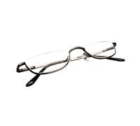 Inlefen Unisex Half Moon Half Frame Gafas de lectura Metal Material marco Spring Hinges Eyewear