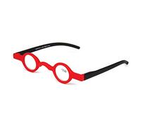 Inlefen Unisex Mini Marco redondo Bisagra de primavera Lector Gafas de lectura