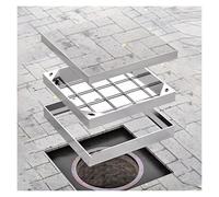 inless - Cubiertas de acero para pozos sépticos, cuadrados, empotrables, para patio, jardín, autopista, de 20 a 39 pulgadas (86 x 71 cm)