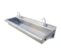 Inless - Fregadero de acero montado en la pared con grifo y colador, ahorra espacio para restaurantes, cafeterías y escuelas, fácil de limpiar, grado comercial