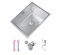 Inless - Fregadero de camping de acero con grifo caliente y frío, cuenco individual para caravanas y Cara, 60 x 40 cm / 24x16in, portátil