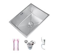 Inless - Fregadero de camping de acero con grifo caliente y frío, fregadero de caravana de 1 cuenco para caravana y cámper, 68 x 43 cm / 27x17in, ideal para cocinar al aire libre y viajes