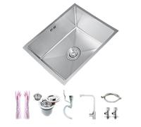 Inless - Fregadero de cocina de acero con grifo caliente y frío, fregadero de camping de 1 cuenco para caravanas y Cara, 68 x 43 cm / 27x17in, ideal para cocinar al aire libre y acampar