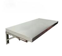 inless Mesa plegable de acero para montar en la pared, diseño de hojas caídas que ahorra espacio para cocina al aire libre, balcón, patio y gas, trabajo resistente al óxido (25 x 100 cm / 9.8x39.4in)