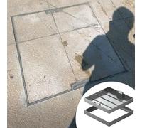 Inless - Tapa de acero para pozo séptico invisible de 12 a 40 pulgadas con asas para un fácil acceso (94 x 94 cm)