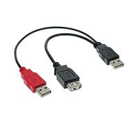 InLine 0.2m USB 2.0 - Cable USB (0,2 m, 2 x USB A, USB A, Male Connector/Female Connector, 480 Mbit/s)