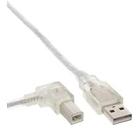 InLine 0.5m USB 2.0 Am/BM - Cable USB (0,5 m, USB A, USB B, Male Connector/Male Connector, 480 Mbit/s, Transparente)