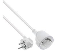 InLine 16401U - Cable alargador (1,5 m, Conector acodado/Hembra, H05VV-F, para Interiores, Mayor protección táctil, Color Blanco)
