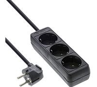 InLine 16431 - Regleta (3 enchufes, 1,5 m), Color Negro