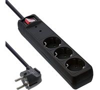 InLine 16431P extensión - extensiones de corriente (1,5m, Negro, Negro, 230V, 3500W)