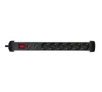 InLine 16436A Base múltiple 1,5 m 6 Salidas AC Negro - Bases múltiples (1,5 m, 6 Salidas AC, Negro, Aluminio, De plástico, 230 V, 3500 W)