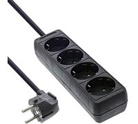 InLine 16441E 4AC outlet(s) 1.5m Negro base múltiple - bases múltiples (Negro, Negro, 1,5 m)