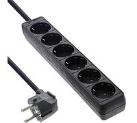 InLine 16461I - Regleta con 6 enchufes (Contacto, 1,5 m), Color Negro