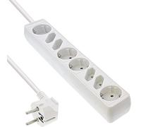 InLine 16481W 8salidas AC 1.5m Blanco - Extensión múltiple (1,5 m, 8 Salidas AC, Blanco, De plástico, 3500 W, Blanco)