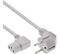 InLine 16647B - Cable (1 m, Male connector / Female connector, C13 acoplador, CEE7/7, Gris)