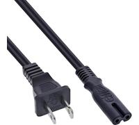 InLine 16651Y - Cable (1 m, Male connector / Female connector, NEMA 1-15P, C7 acoplador, 125 V, Negro)