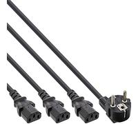 InLine 16653F - Cable de Red (1 Enchufe de protección a 3 Conectores de Baja tensión, versión 1 (2 m + 1/2/3 m)