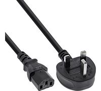 InLine 16653P - Cable (3 m, Male connector / Female connector, BS 1363, C13 acoplador, 250 V, Negro / Rojo)