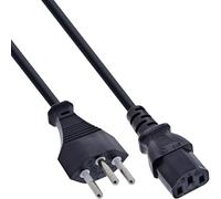 InLine 16653R - Cable (3 m, Male connector / Female connector, Enchufe tipo J, C13 acoplador, 250 V, Negro)