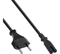 InLine 16654Q - Cable de alimentación (Conector CEE7/16 de Suiza a Conector Euro 8 C7, 1,8 m), Color Negro