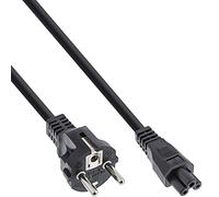 InLine Cable de alimentación para portátil, 3 clavijas hembra, negro, 5 m