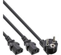InLine 16657F - Cable (5 m, Male connector / Female connector, Enchufe tipo F, Acoplador C13 2 x, Negro)