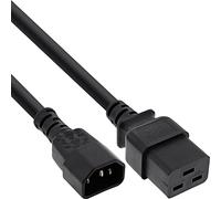 InLine 16659G - Cable (2 m, Male connector / Female connector, C14 acoplador, C19 acoplador, Negro)