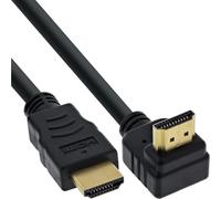 InLine 17001 V Cable HDMI (acodado, High Speed Ethernet, Macho a Macho, contactos Dorados, 1 m), Color Negro