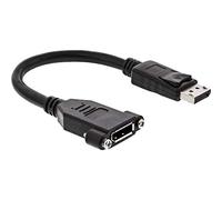 InLine 17100i DisplayPort Cable Adaptador, Macho a Hembra para Montaje, 0,2 m, Color Negro