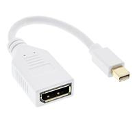 InLine 17150W - Cable Adaptador Mini DisplayPort Macho a DisplayPort Hembra (0,15 m), Color Blanco