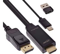 InLine® 17161I - Cable adaptador de HDMI a DisplayPort, cable adaptador activo con alimentación USB, UHD 4K 60 Hz, para monitor y ordenador portátil, 1 m