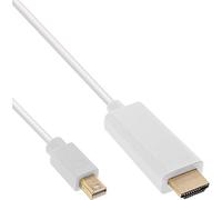 InLine Cable convertidor de Mini DisplayPort a HDMI, blanco, 2 m, con audio