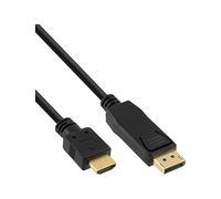 InLine 17187 - Cable convertidor DisplayPort a HDMI, color negro, 0,3 m