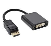InLine 17199K Adaptador de Cable de vídeo - adaptadores de Cable de vídeo (0,2m, DisplayPort, DVI-D) Negro