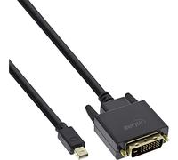 InLine 17222 - Cable Mini DisplayPort a DVI (conector Mini DisplayPort macho a conector DVI-D 24+1 macho, 2 m), color negro y dorado